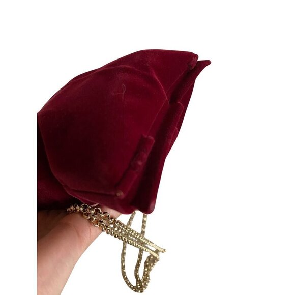 Anya Hindmarch Flocked Crisp Packet Clutch Crossbody Medium Red Burgundy Chain - Picture 10 of 16